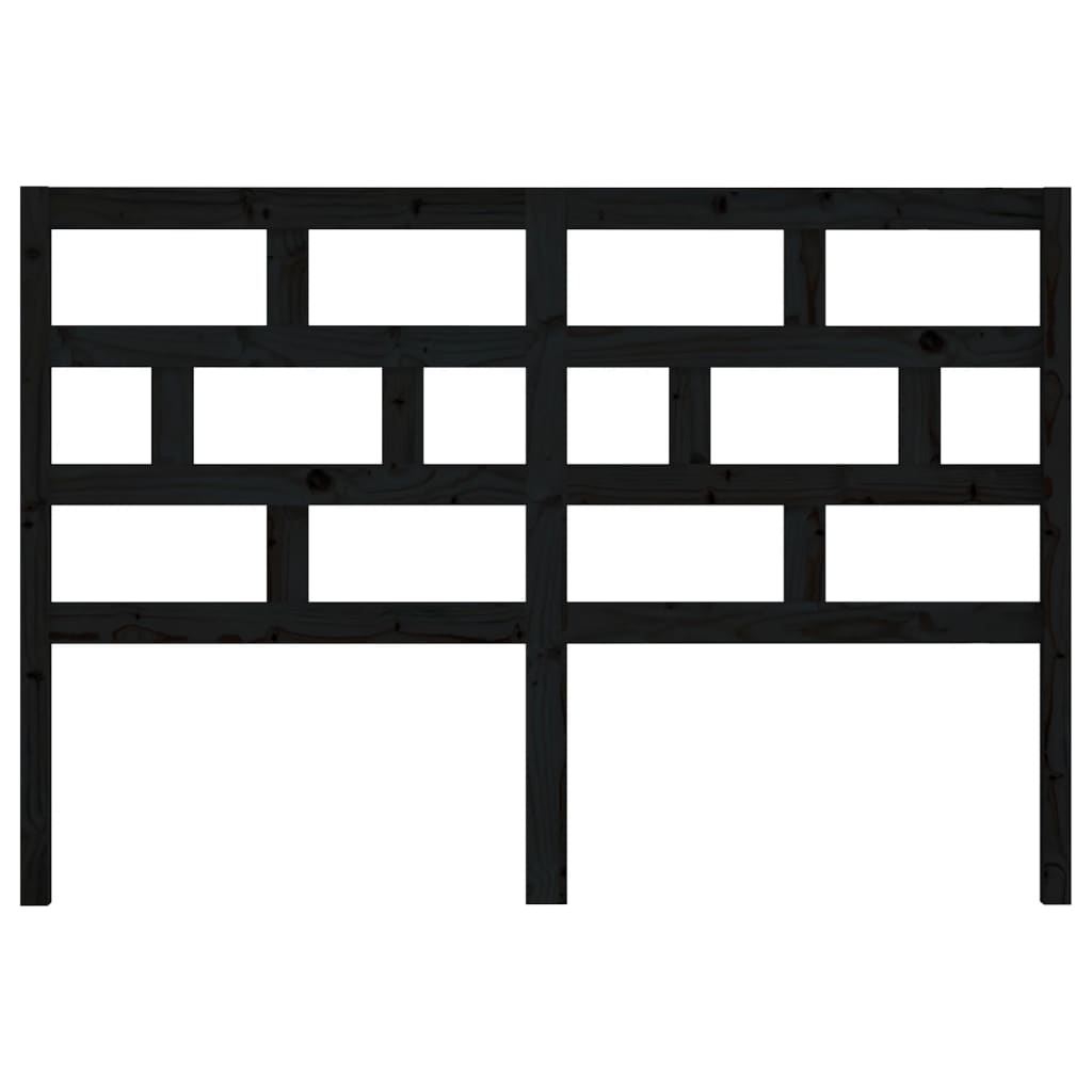 sengegærde 126x4x100 cm massivt fyrretræ sort