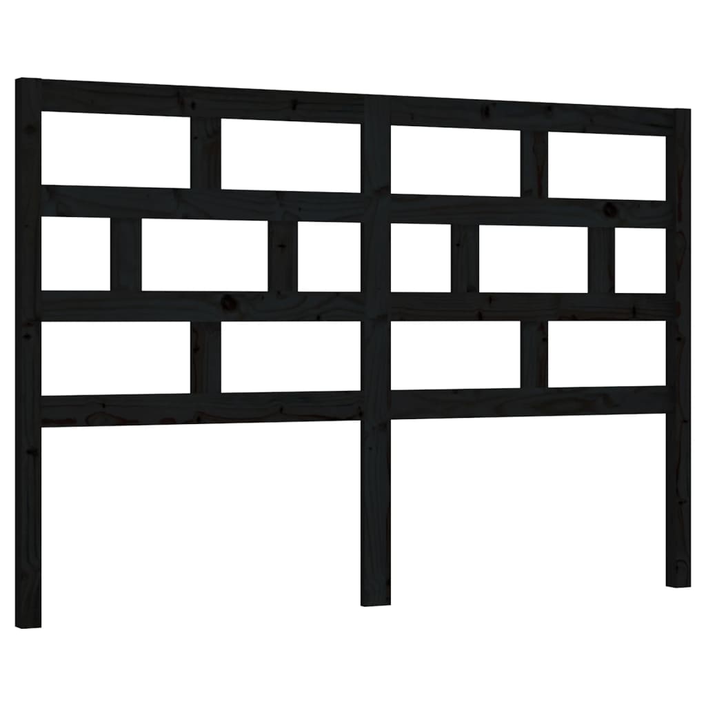 sengegærde 141x4x100 cm massivt fyrretræ sort