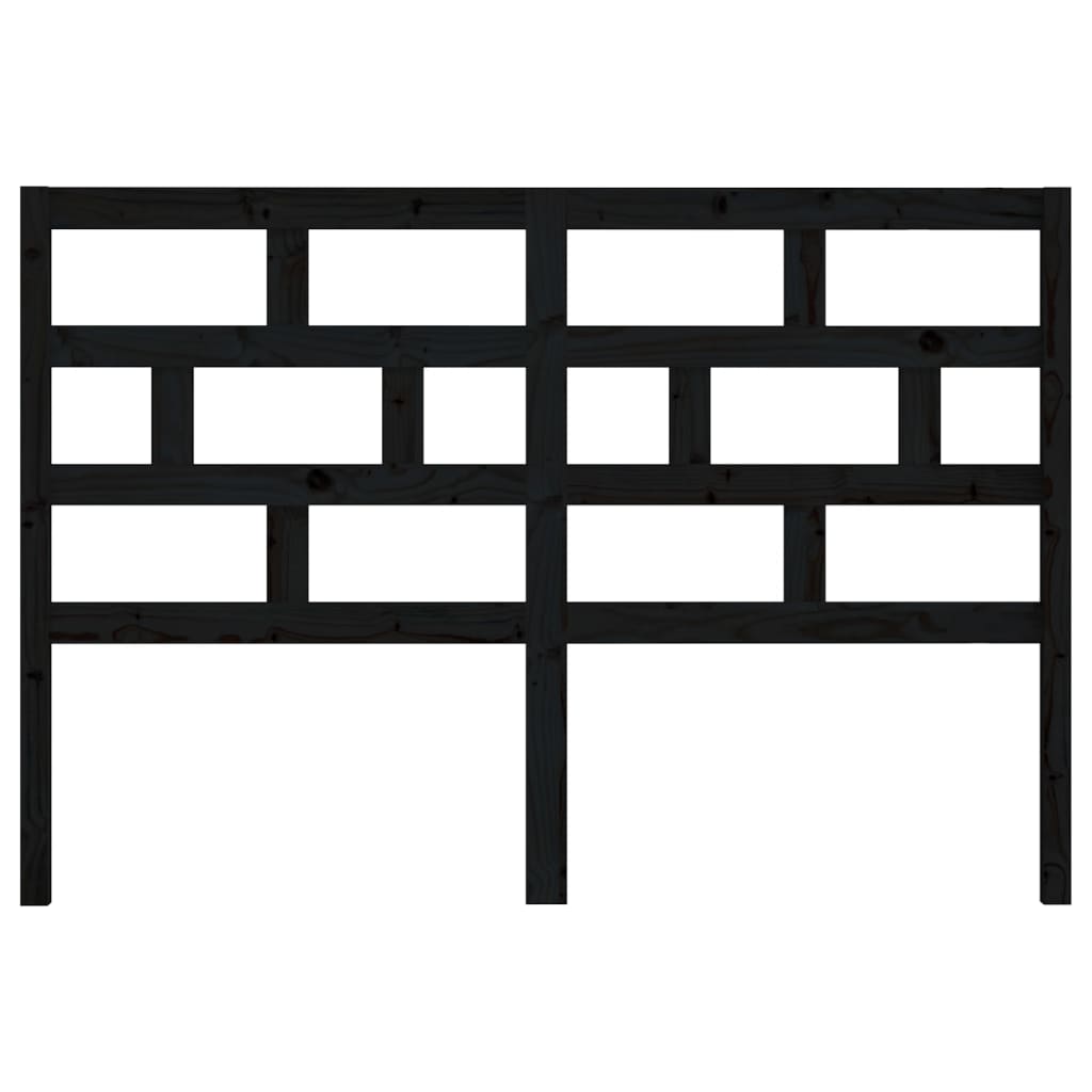 sengegærde 146x4x100 cm massivt fyrretræ sort