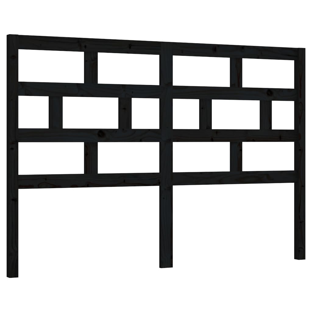 sengegærde 156x4x100 cm massivt fyrretræ sort