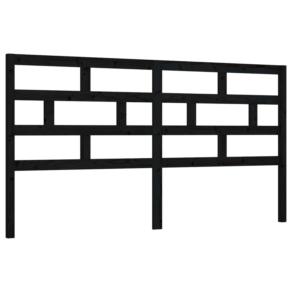 sengegærde 186x4x100 cm massivt fyrretræ sort