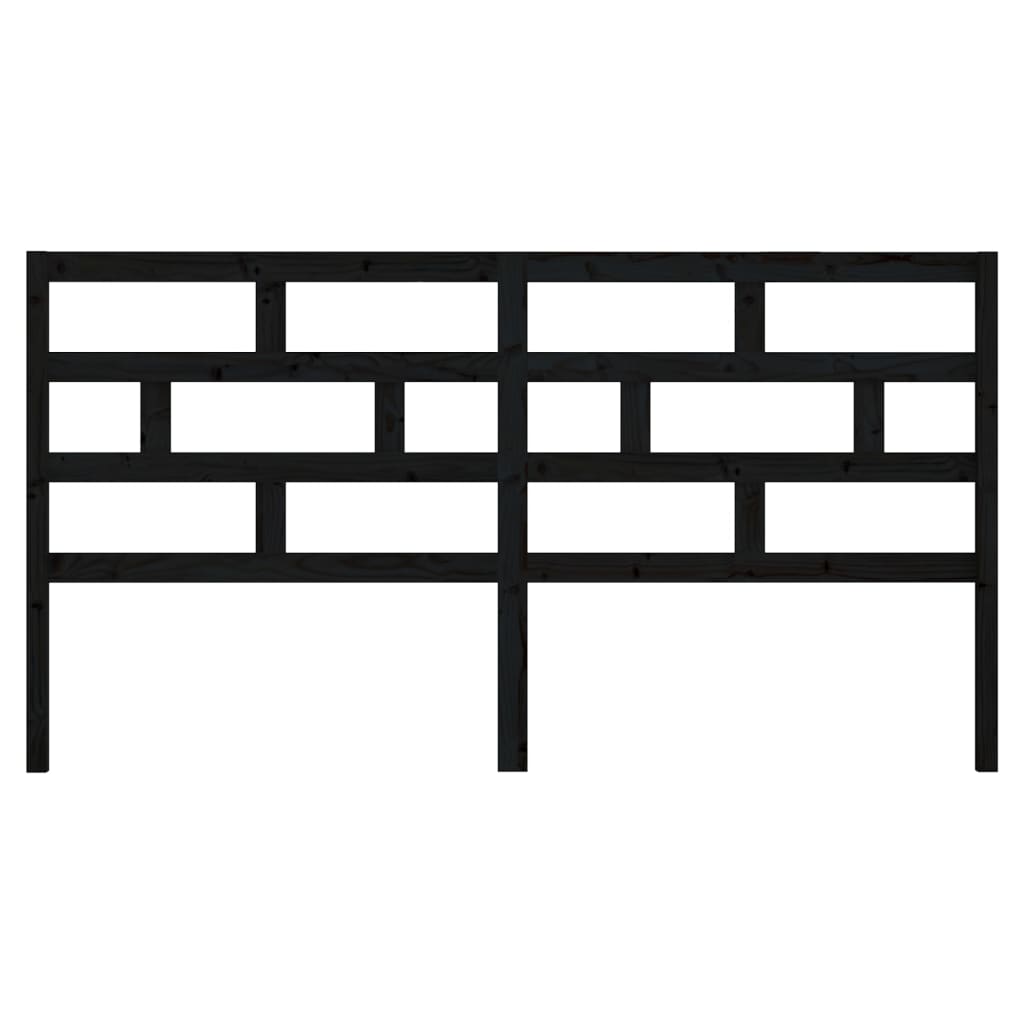 sengegærde 186x4x100 cm massivt fyrretræ sort