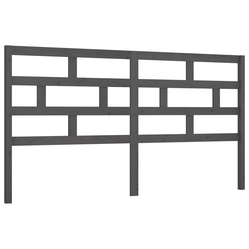 sengegærde 206x4x100 cm massivt fyrretræ grå