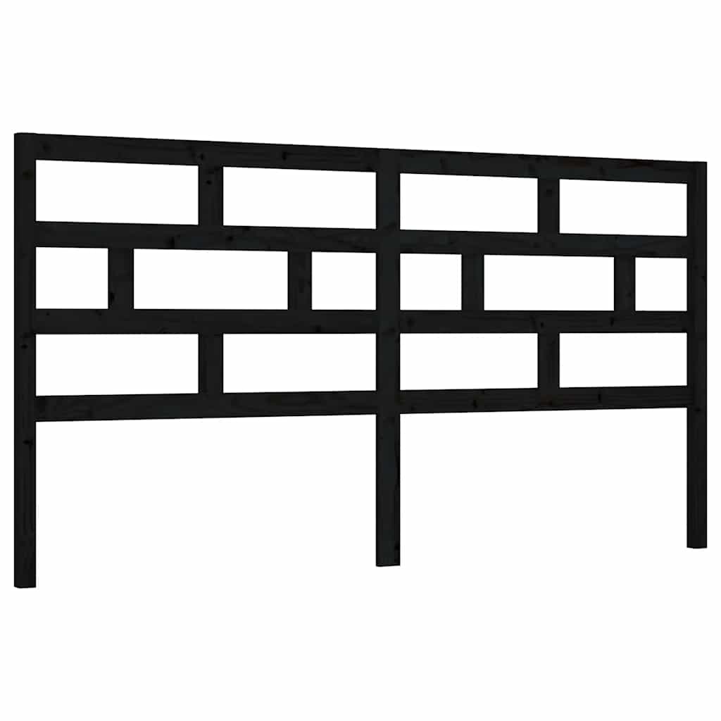 sengegærde 206x4x100 cm massivt fyrretræ sort