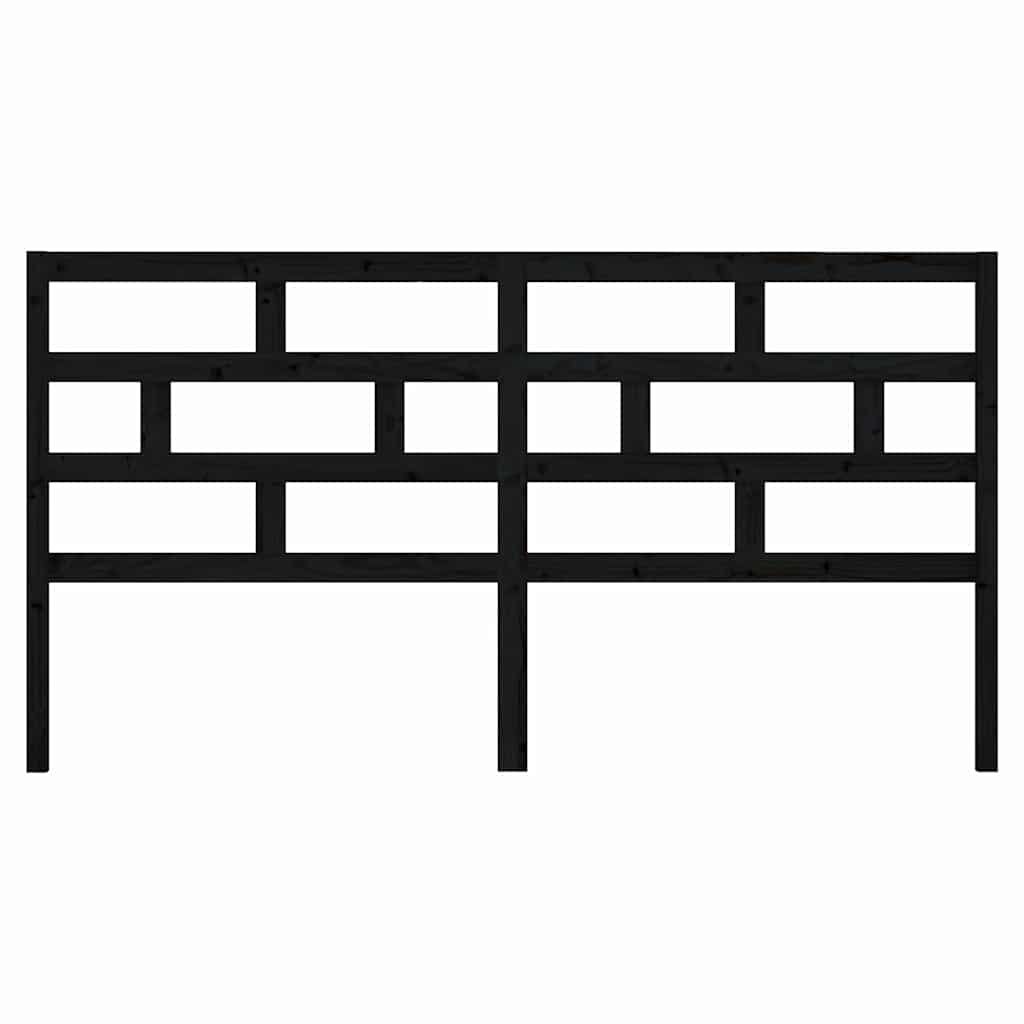 sengegærde 206x4x100 cm massivt fyrretræ sort