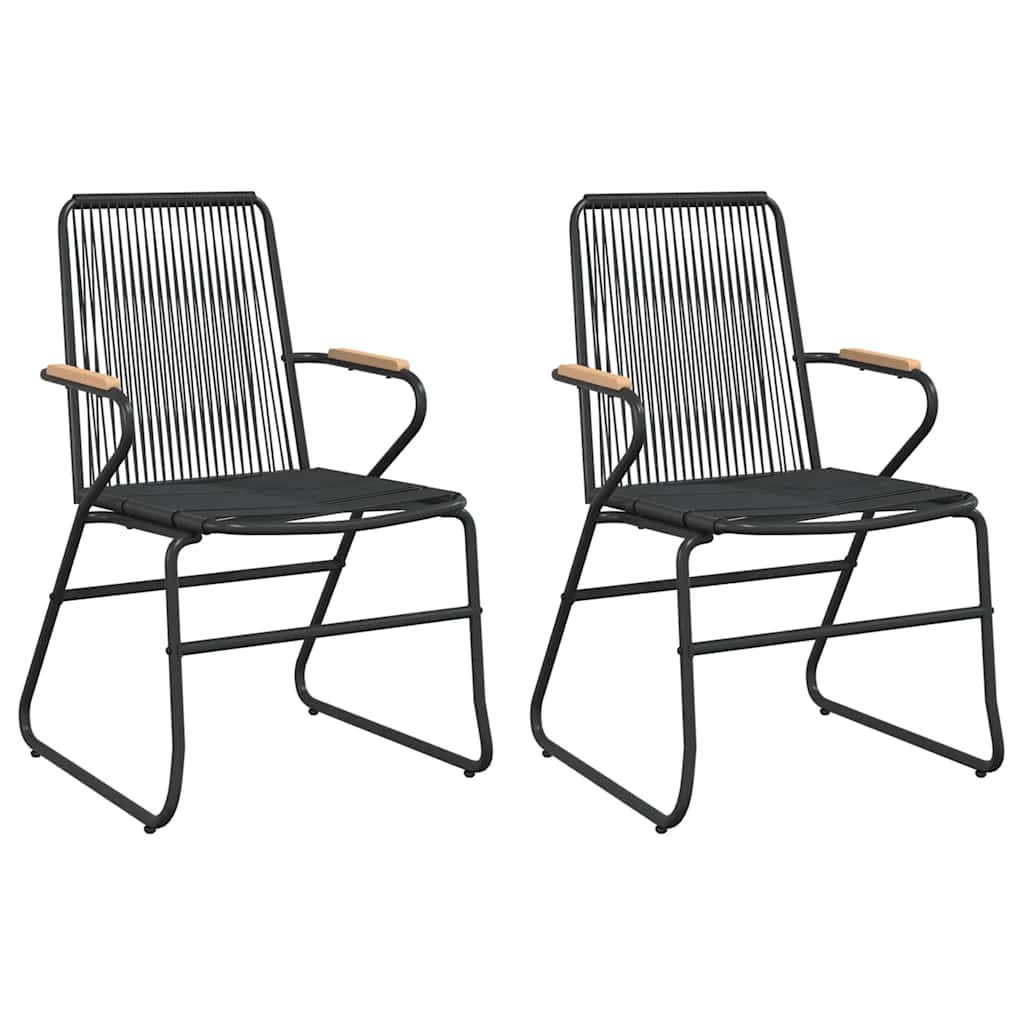 spisebordssæt til haven 3 dele PVC-rattan sort