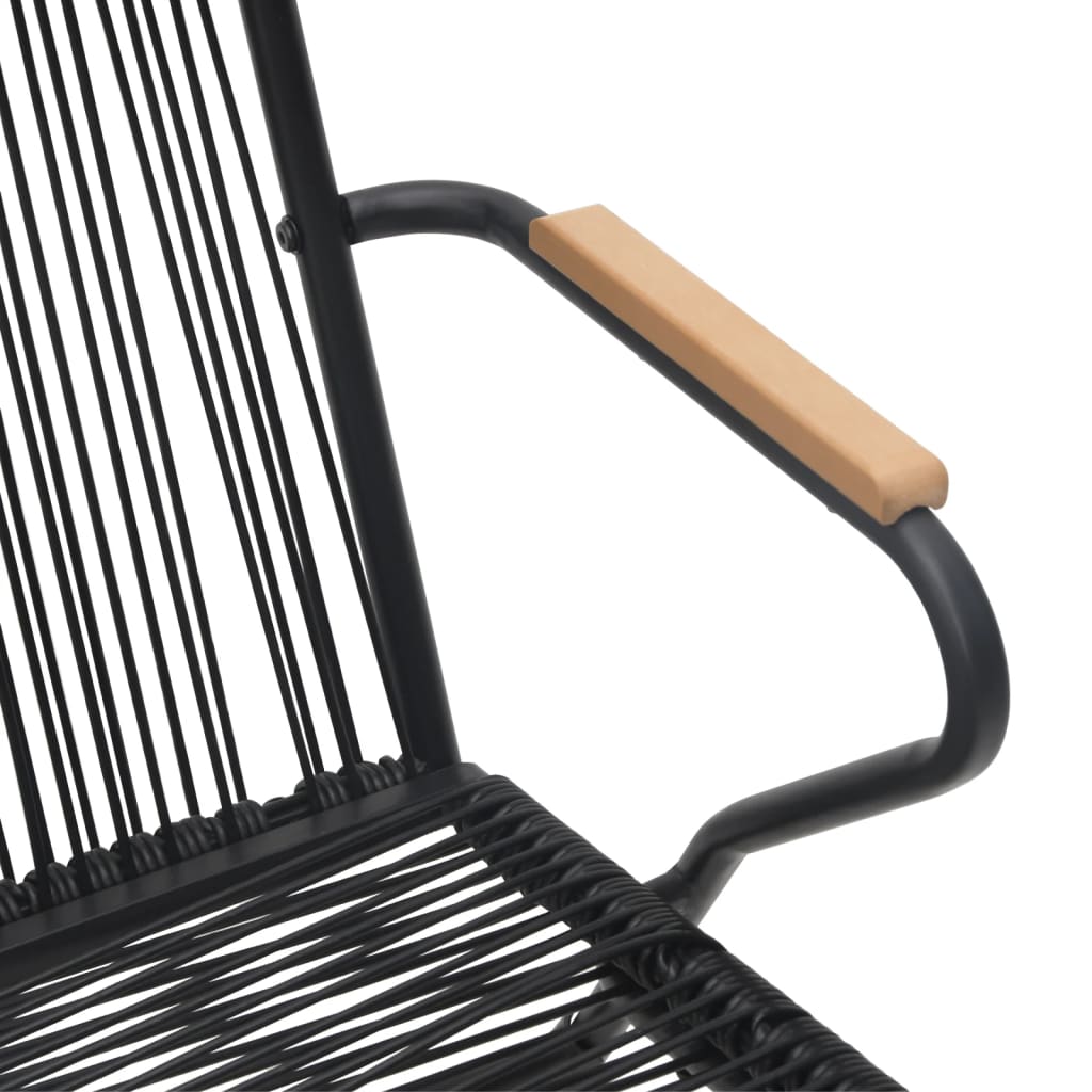 spisebordssæt til haven 5 dele PVC-rattan sort