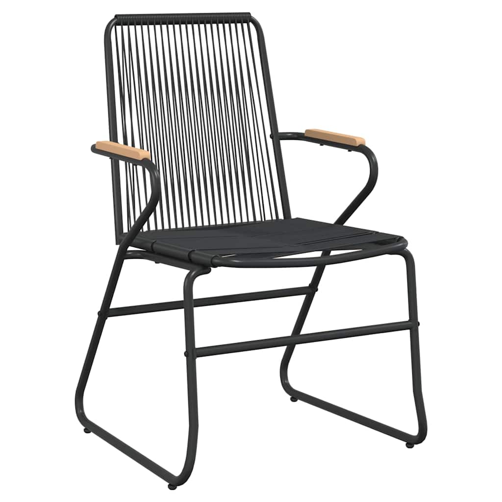 spisebordssæt til haven 7 dele PVC-rattan sort