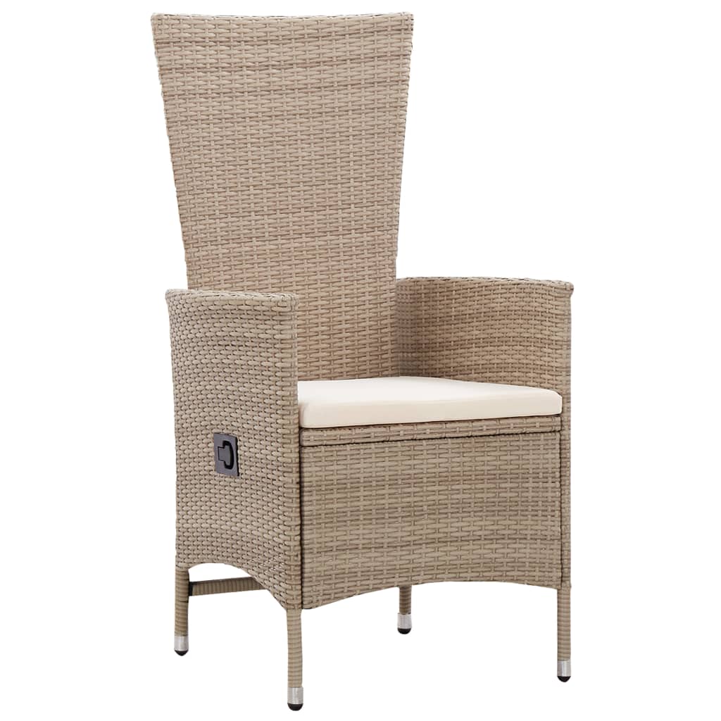 spisebordssæt til haven 5 dele med hynder beige
