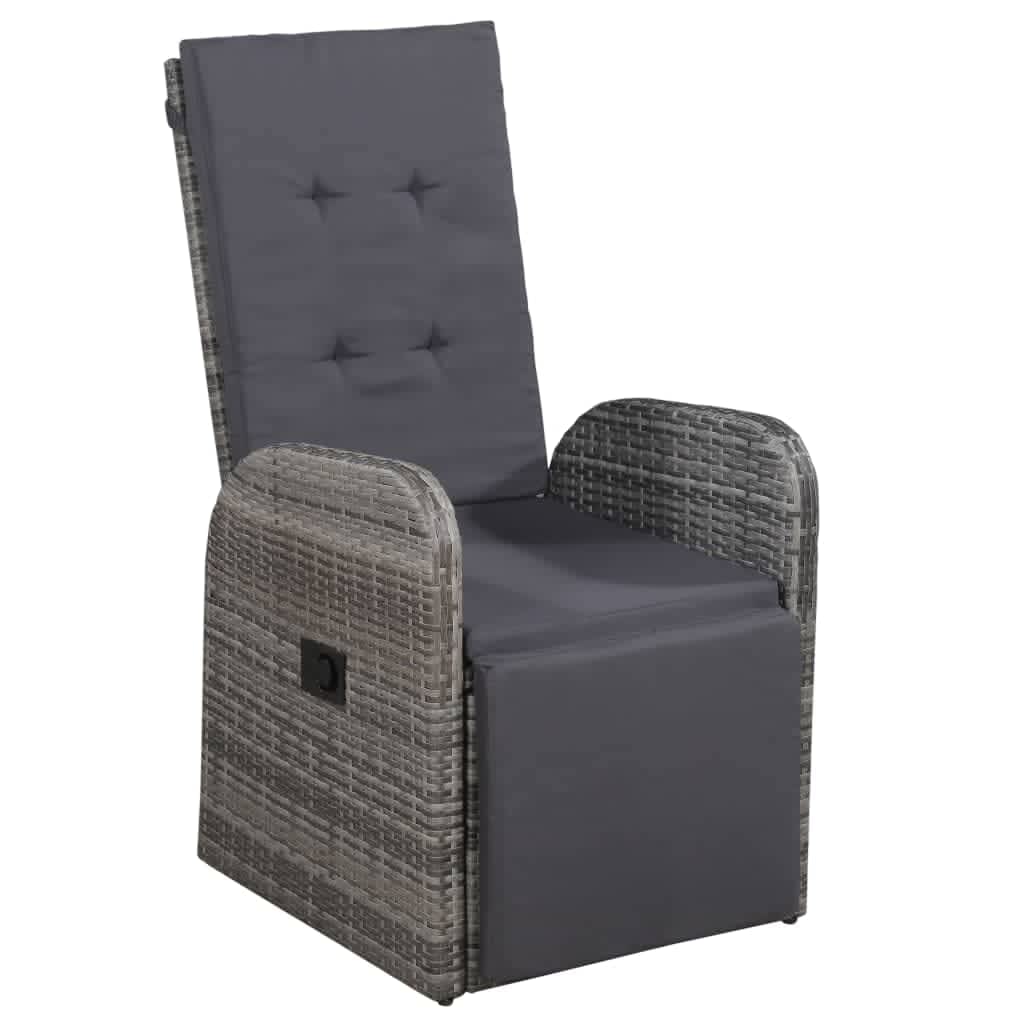 spisebordssæt til haven 7 dele med hynder grå