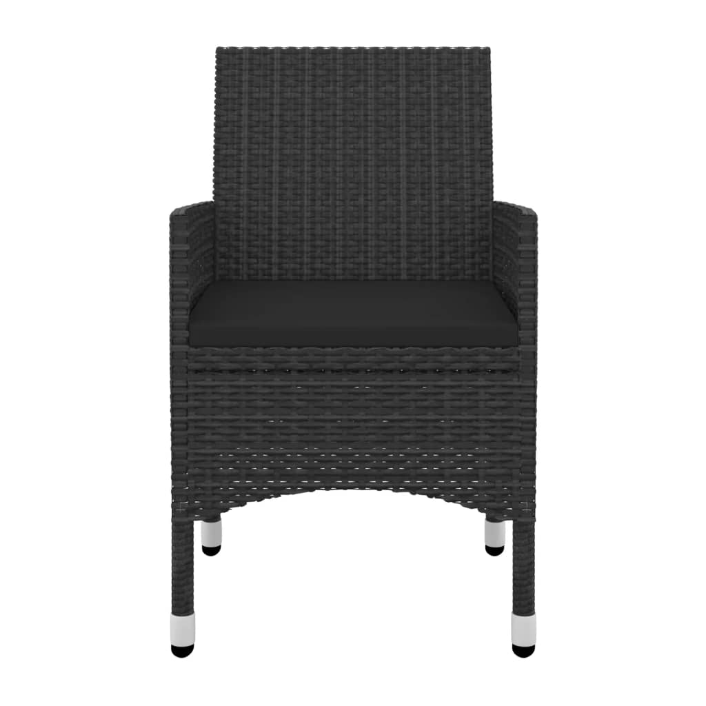 spisebordssæt til haven 5 dele med hynder polyrattan og glas