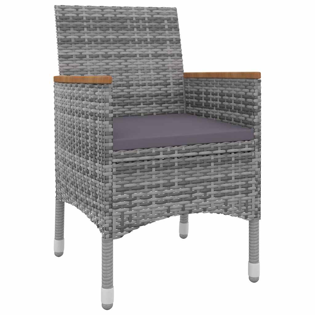 spisebordssæt til haven 5 dele med hynder polyrattan og glas