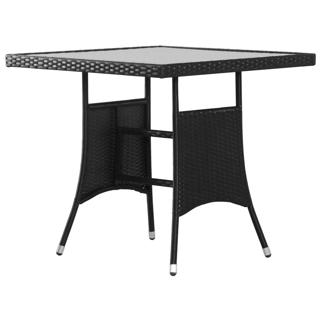 havebord sort 80 x 80 x 74 cm polyrattan
