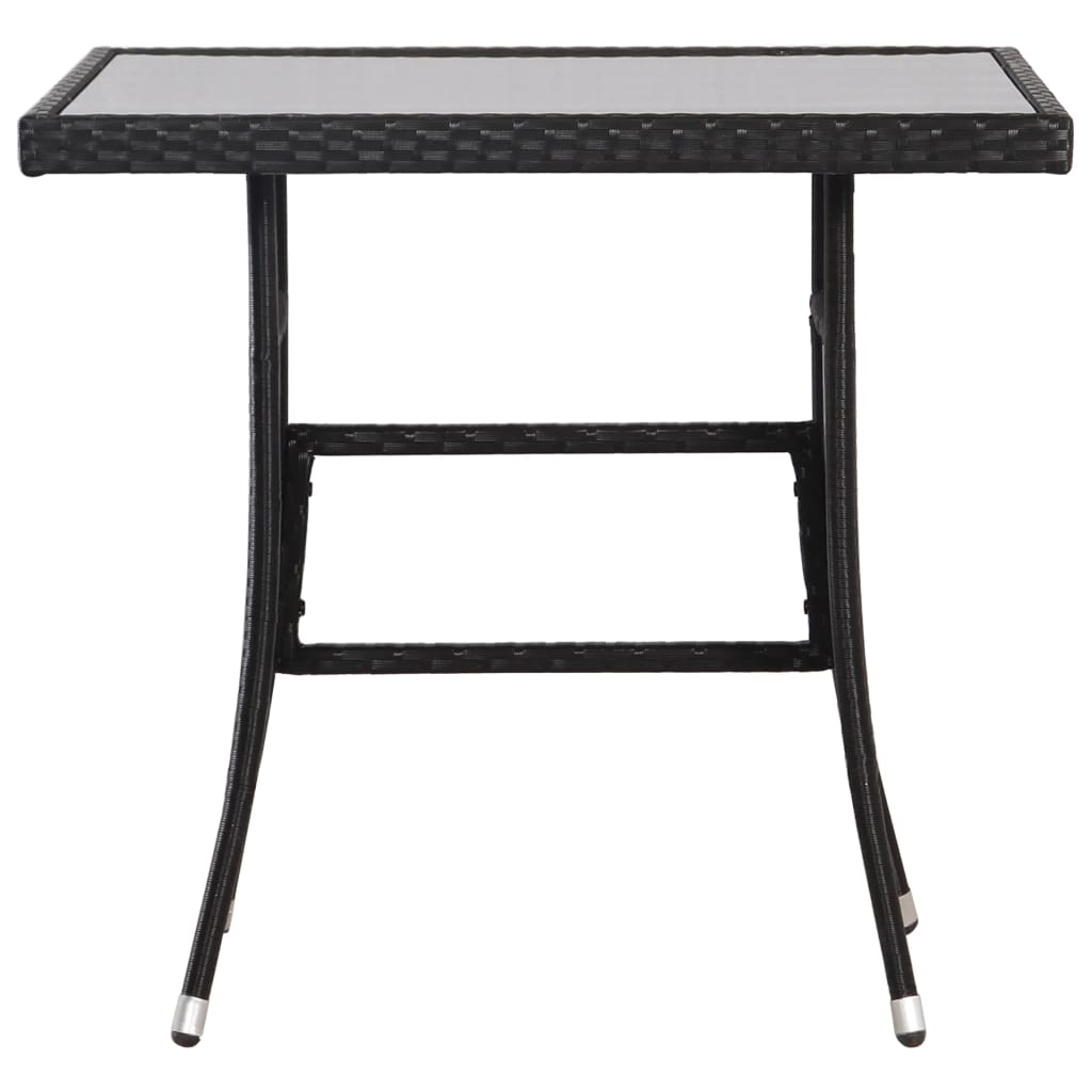 havebord sort 80 x 80 x 74 cm polyrattan