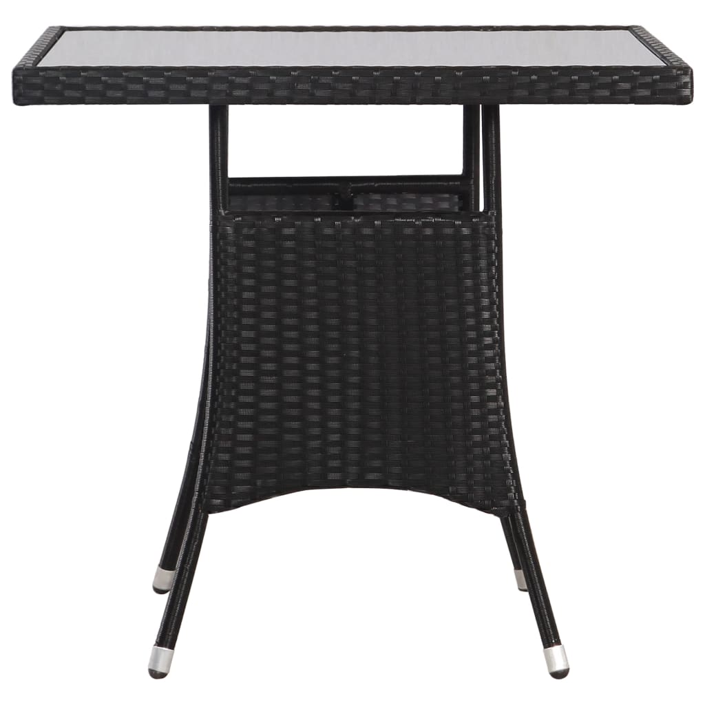 havebord sort 80 x 80 x 74 cm polyrattan