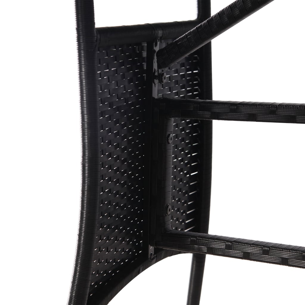 havebord 140 x 80 x 74 cm polyrattan sort