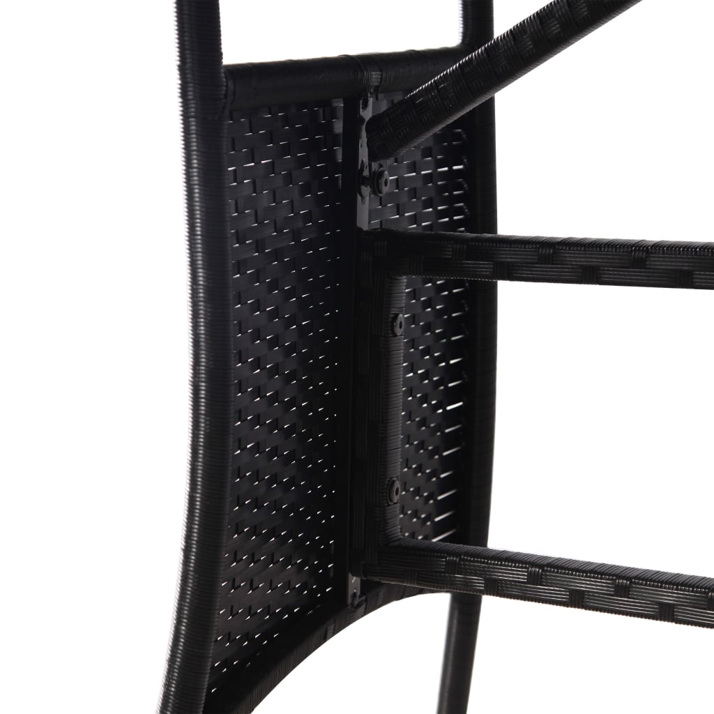 havebord 170x80x74 cm polyrattan sort