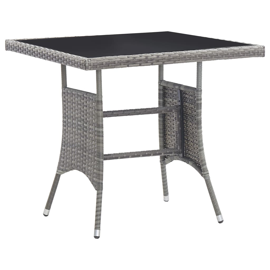 havebord 80x80x74 cm polyrattan grå