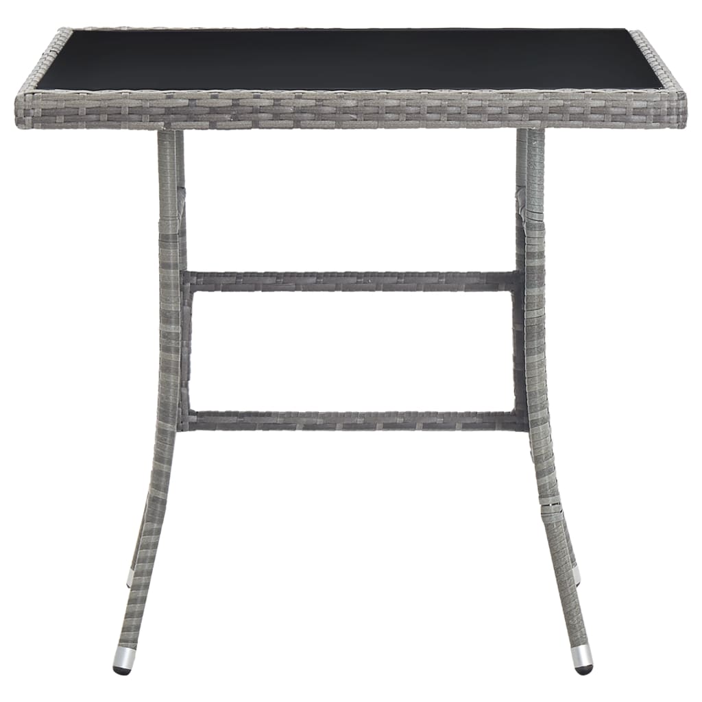 havebord 80x80x74 cm polyrattan grå
