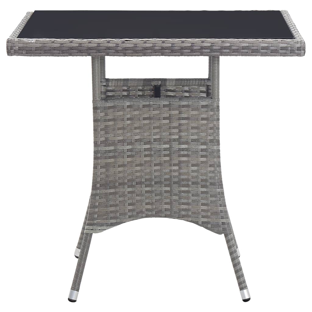 havebord 80x80x74 cm polyrattan grå
