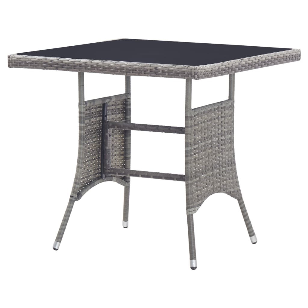 havebord 80x80x74 cm polyrattan grå