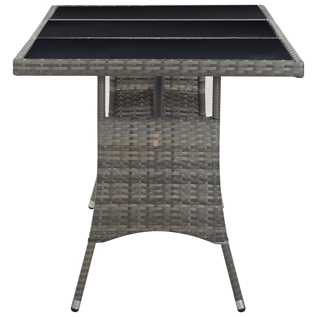 havebord 170 x 80 x 74 cm polyrattan grå