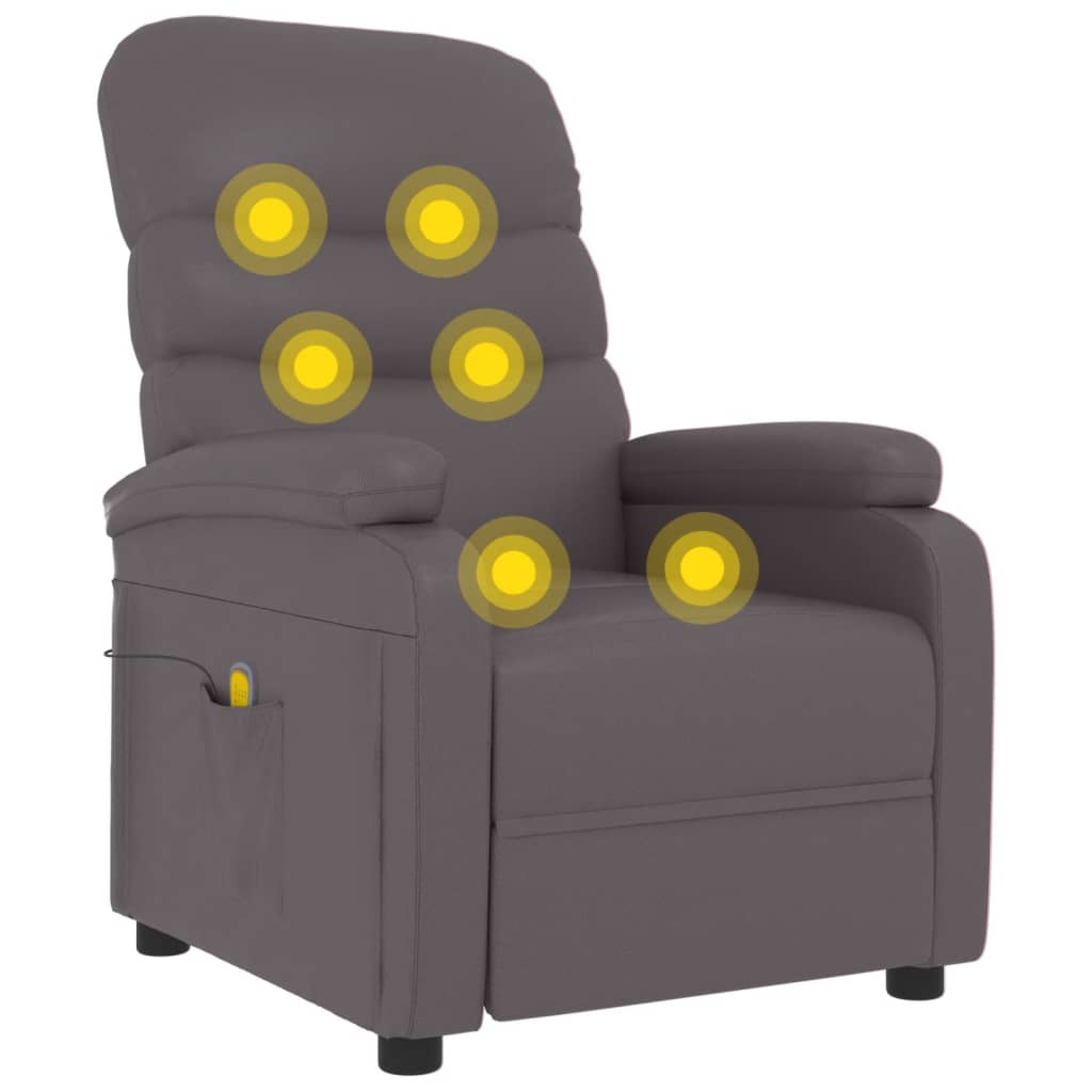 massagestol kunstlæder grå