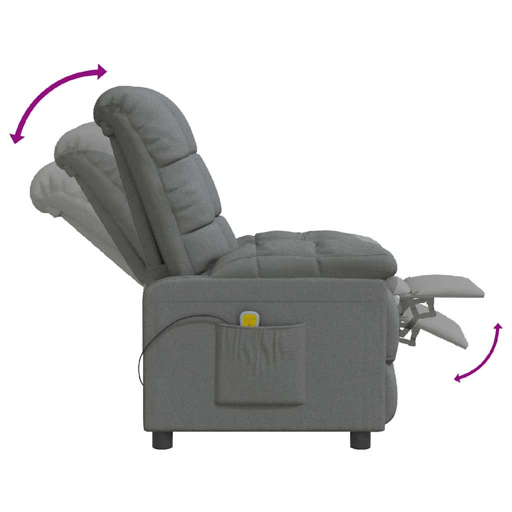massagestol stof mørkegrå