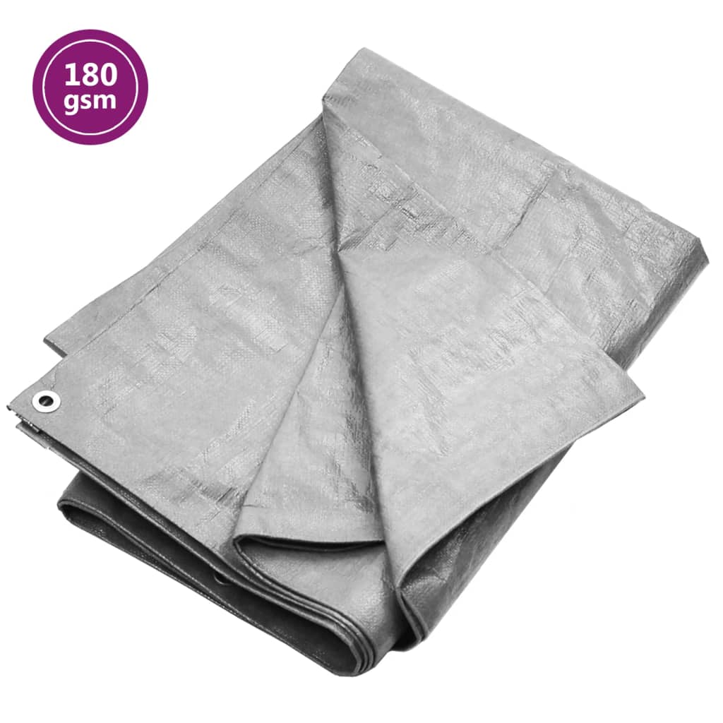 presenning 6x8 m 180 g/m² HDPE grå