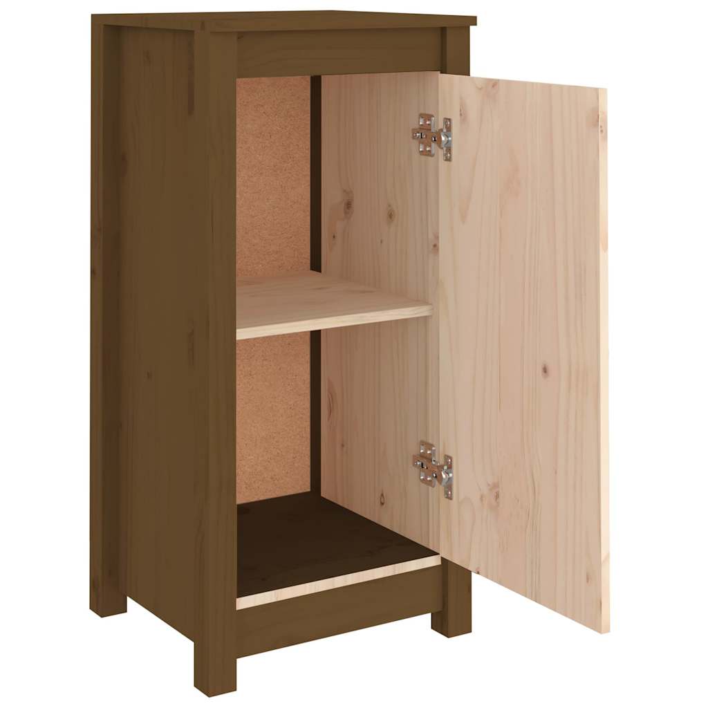 skænk 39x35x80 cm massivt fyrretræ gyldenbrun