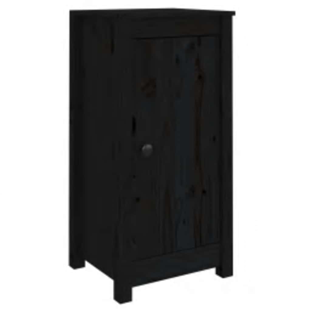 skænke 2 stk. 39x35x80 cm massivt fyrretræ sort
