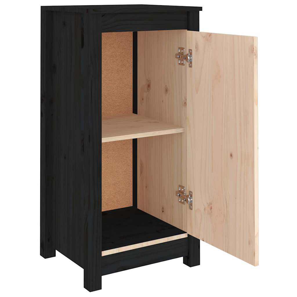 skænke 2 stk. 39x35x80 cm massivt fyrretræ sort