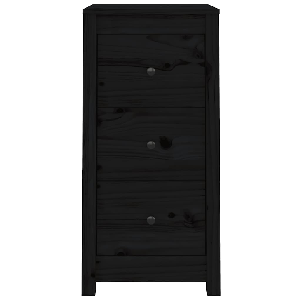 skænke 2 stk. 40x35x80 cm massivt fyrretræ sort