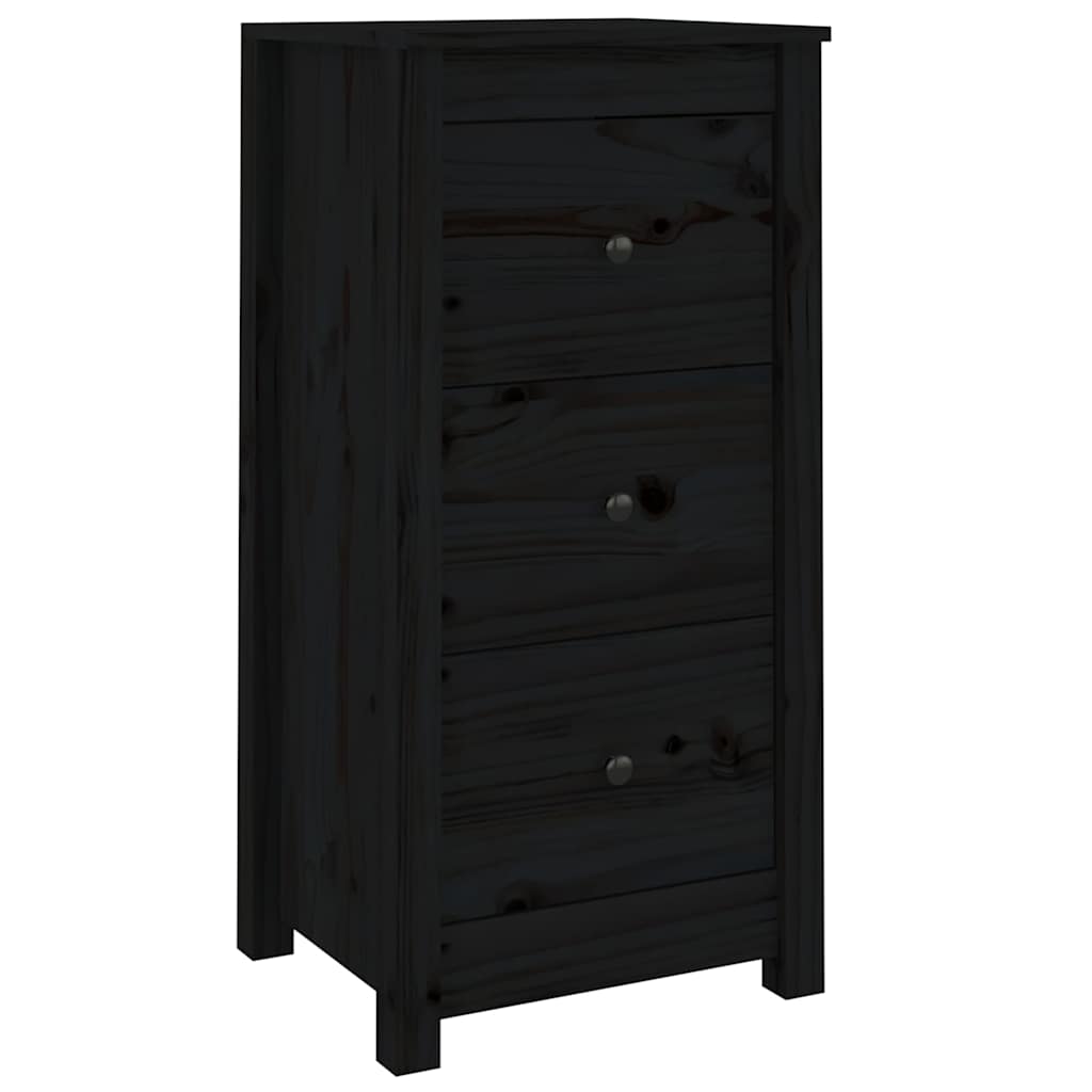 skænke 2 stk. 40x35x80 cm massivt fyrretræ sort