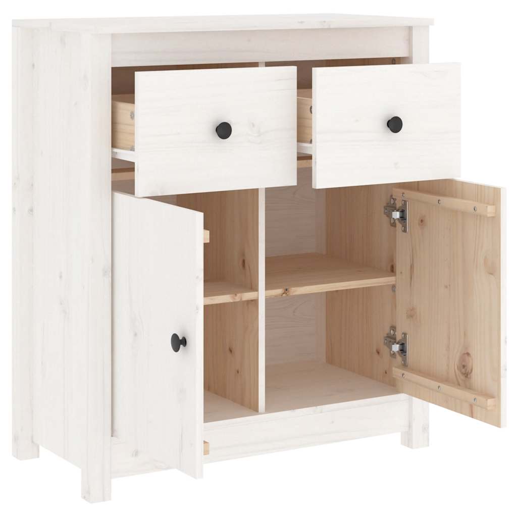 skænk 70x35x80 cm massivt fyrretræ hvid