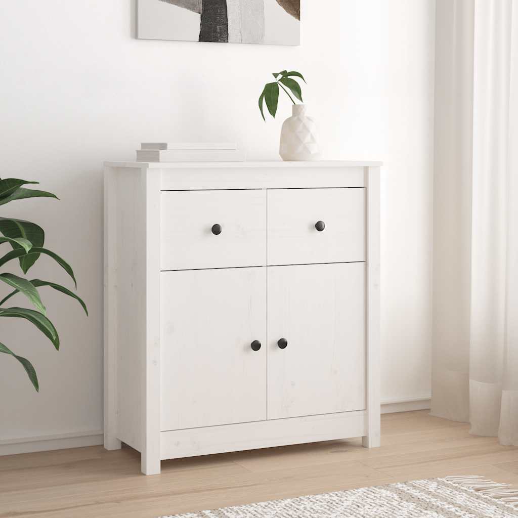 skænk 70x35x80 cm massivt fyrretræ hvid