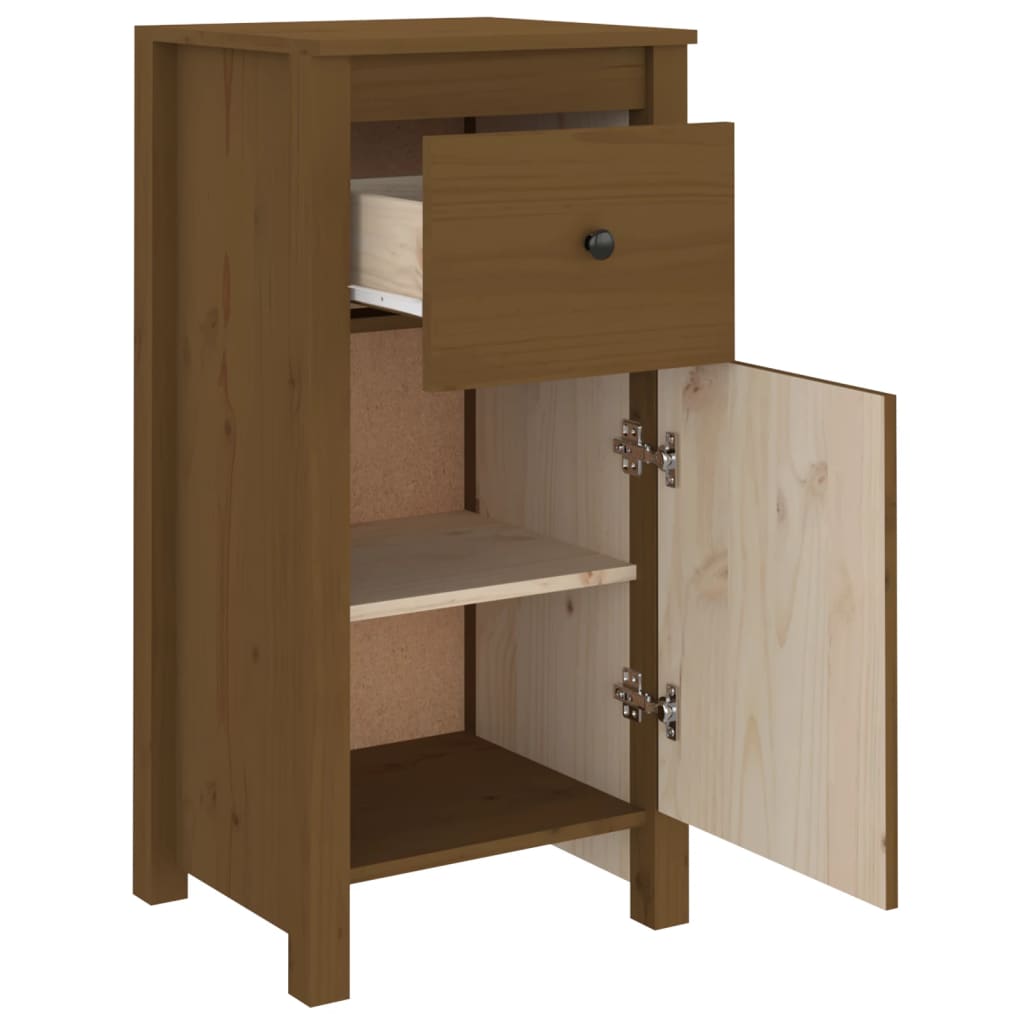 skænk 40x35x80 cm massivt fyrretræ gyldenbrun