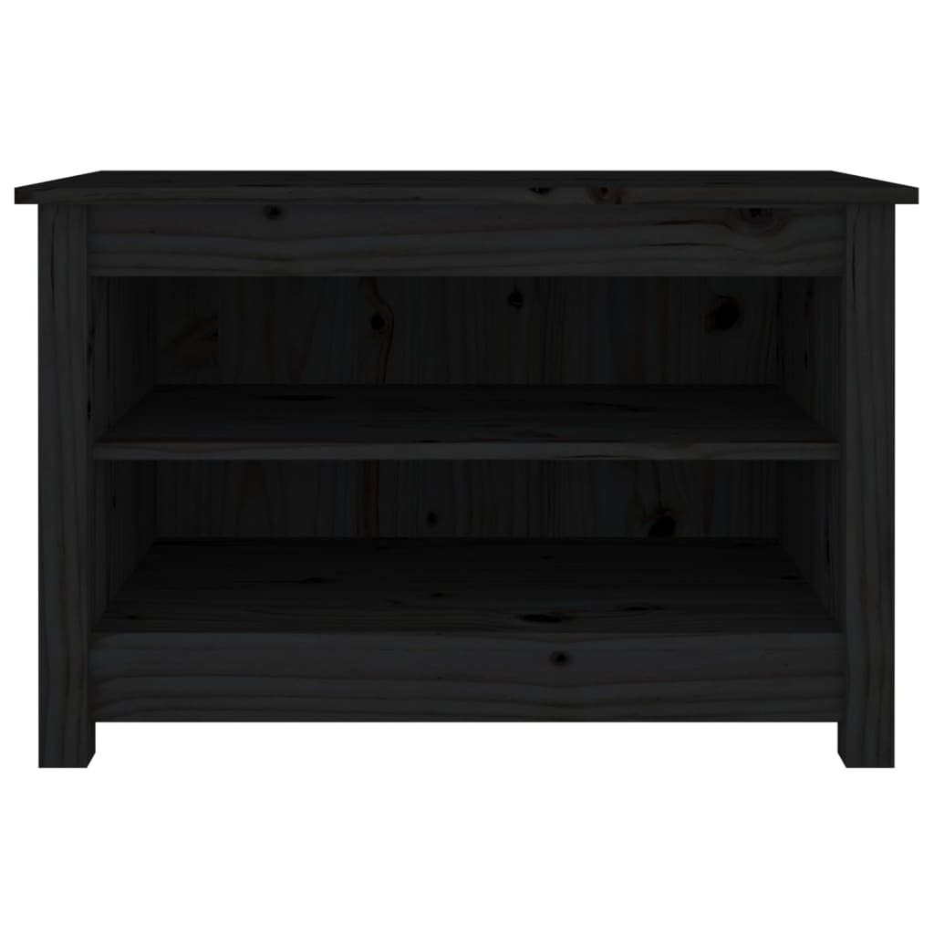 skobænk 70x38x45,5 cm massivt fyrretræ sort