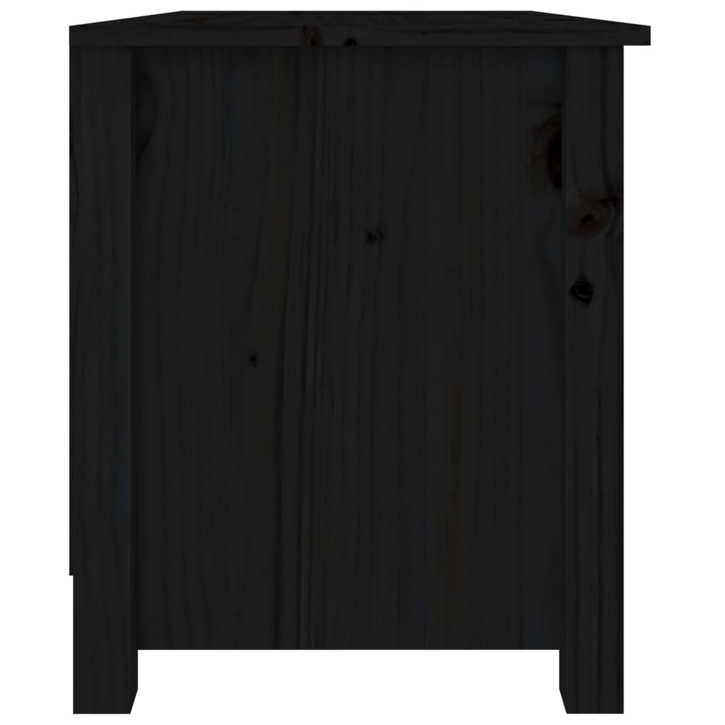 skobænk 70x38x45,5 cm massivt fyrretræ sort