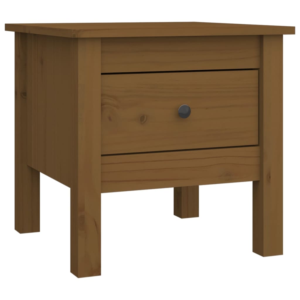 sideborde 2 stk. 40x40x39 cm massivt fyrretræ gyldenbrun