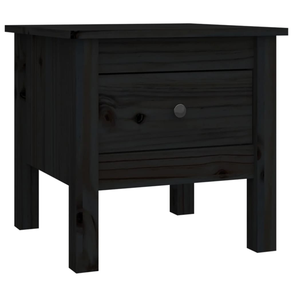 sideborde 2 stk. 40x40x39 cm massivt fyrretræ sort