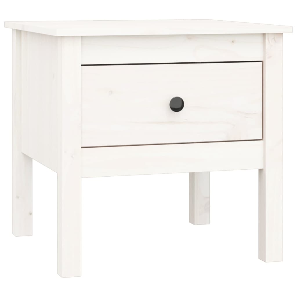sideborde 2 stk. 50x50x49 cm massivt fyrretræ hvid