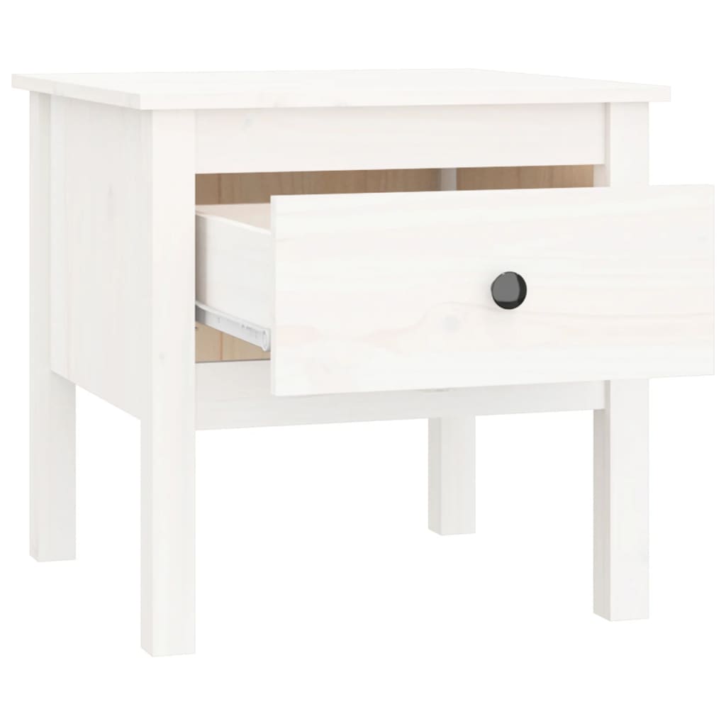 sideborde 2 stk. 50x50x49 cm massivt fyrretræ hvid