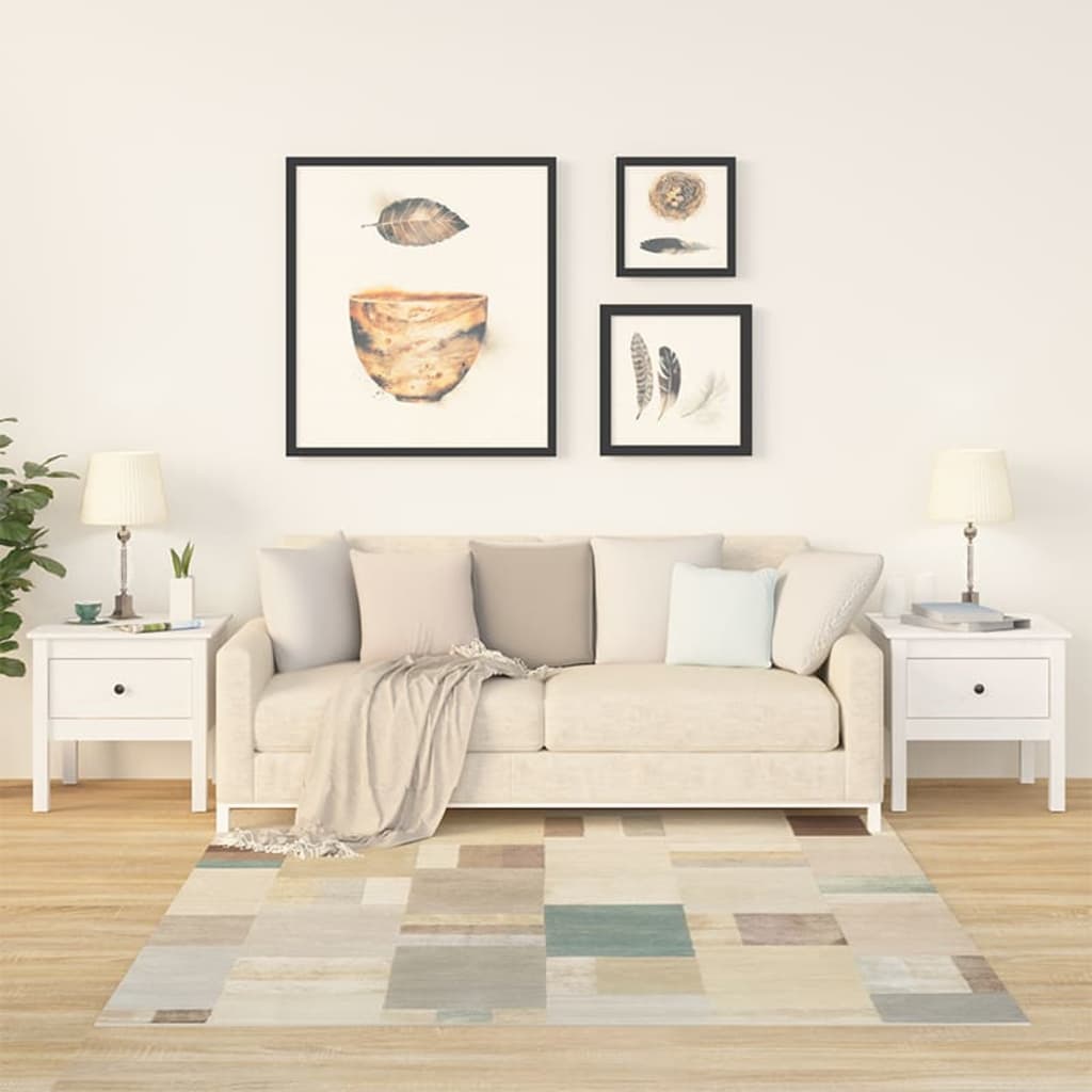 sideborde 2 stk. 50x50x49 cm massivt fyrretræ hvid
