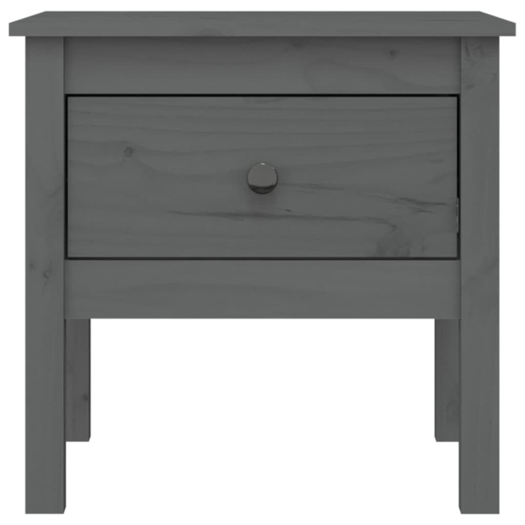 sidebord 50x50x49 cm massivt fyrretræ grå