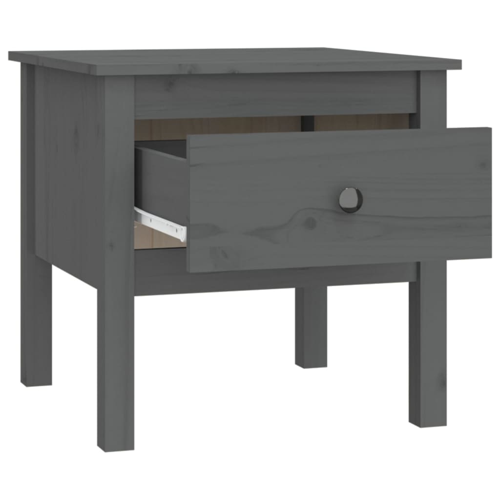 sideborde 2 stk. 50x50x49 cm massivt fyrretræ hvid grå