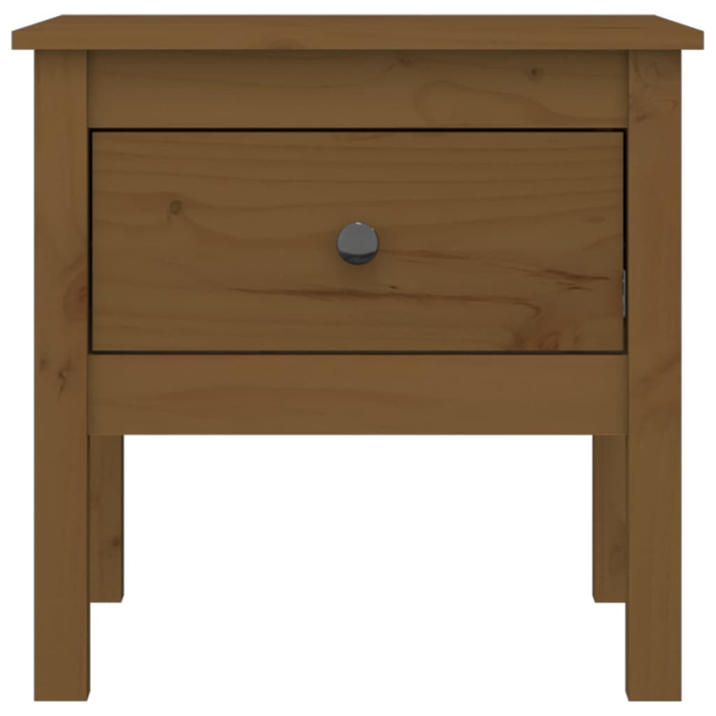 sidebord 50x50x49 cm massivt fyrretræ gyldenbrun