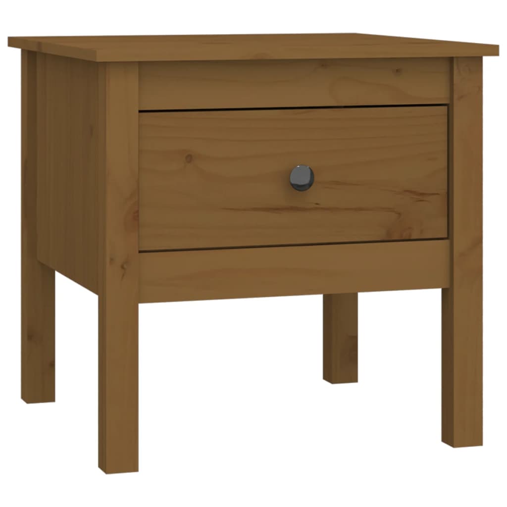sideborde 2 stk. 50x50x49 cm massivt fyrretræ gyldenbrun