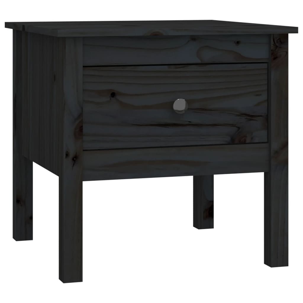 sideborde 2 stk. 50x50x49 cm massivt fyrretræ sort