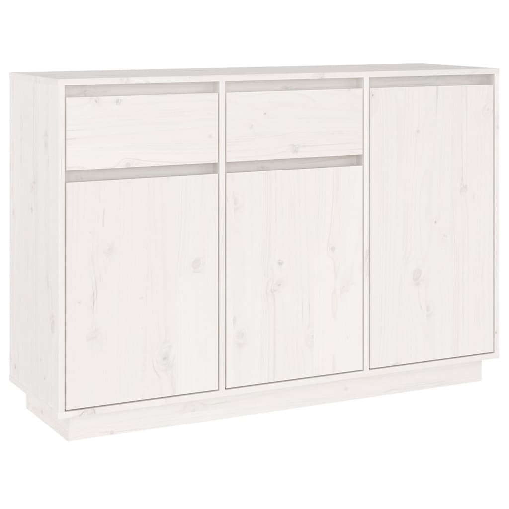skænk 110x34x75 cm massivt fyrretræ hvid